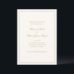 Classic Border Ivory and Gold Timeless Wedding Save The Date<br><div class="desc">A classic and timeless design.</div>