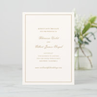Classic Border Ivory and Gold Timeless Wedding
