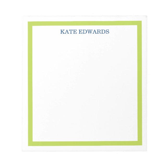 Classic Border Lime Green Notepad (Front)