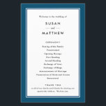 Classic Border Navy Blue, Paper Program<br><div class="desc">These classic personalised programs feature a thick border on the front and back with your custom text on both sides. Use the template form to add your information. The "customise" feature can be used to change the font, layout and colours. The paper used is a heavy weight. It's perfect for...</div>