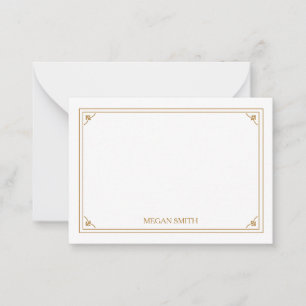 Classic Border Personalized Flat Note Card