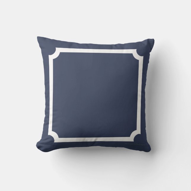 Classic Border Pillow in Nautical/White (Front)