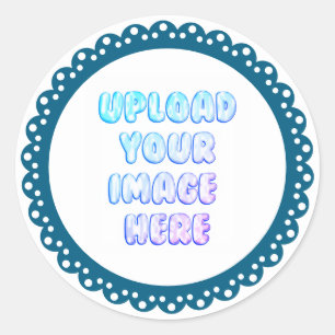 Classic Border Round Sticker with a Business Logo