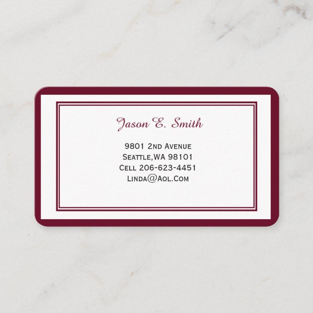 Classic Bordered Business Calling Card (Front)