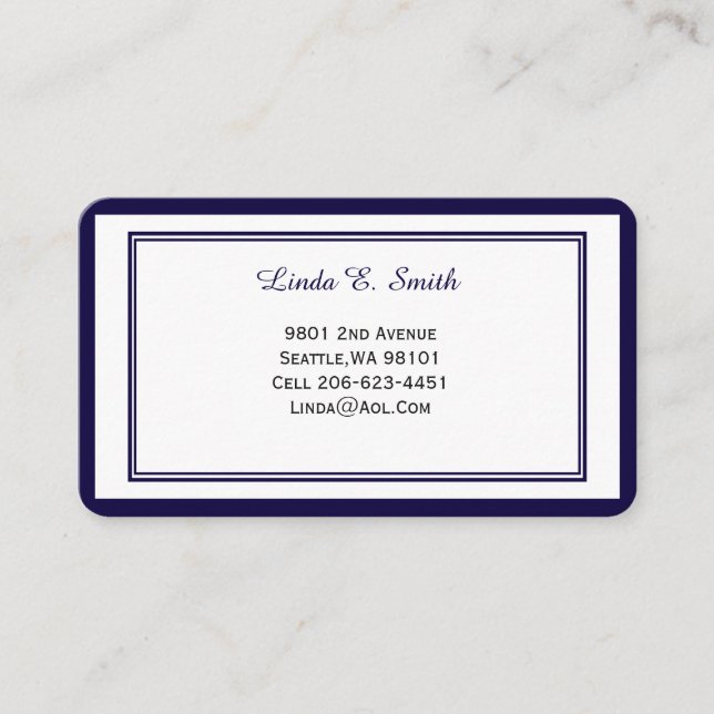 Classic Bordered Business Calling Card (Front)