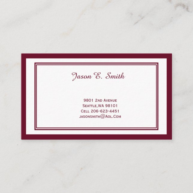 Classic Bordered Calling Card (Front)