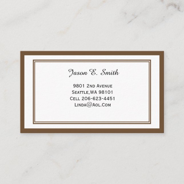 Classic Bordered Calling Card (Front)