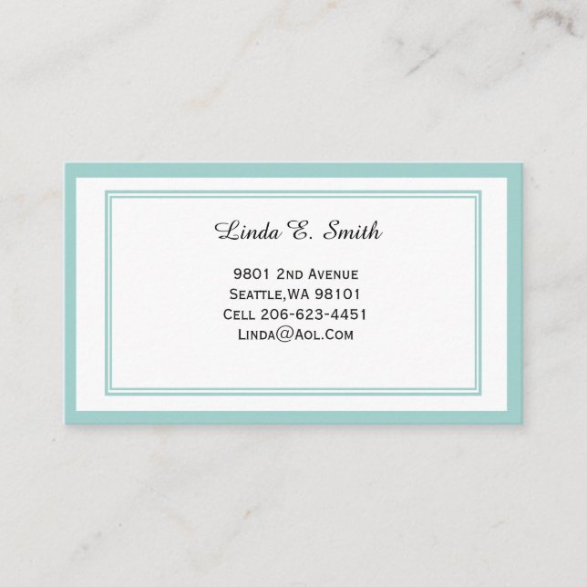 Classic Bordered Calling Card (Front)