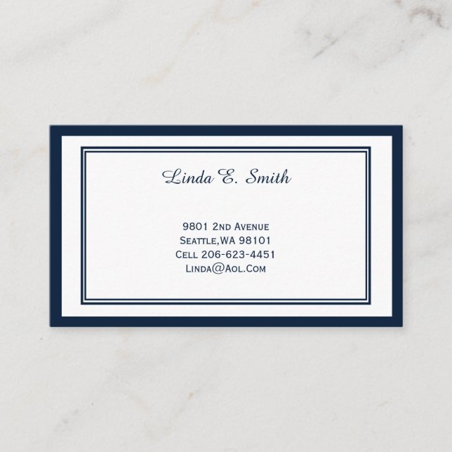 Classic Bordered Calling Card (Front)