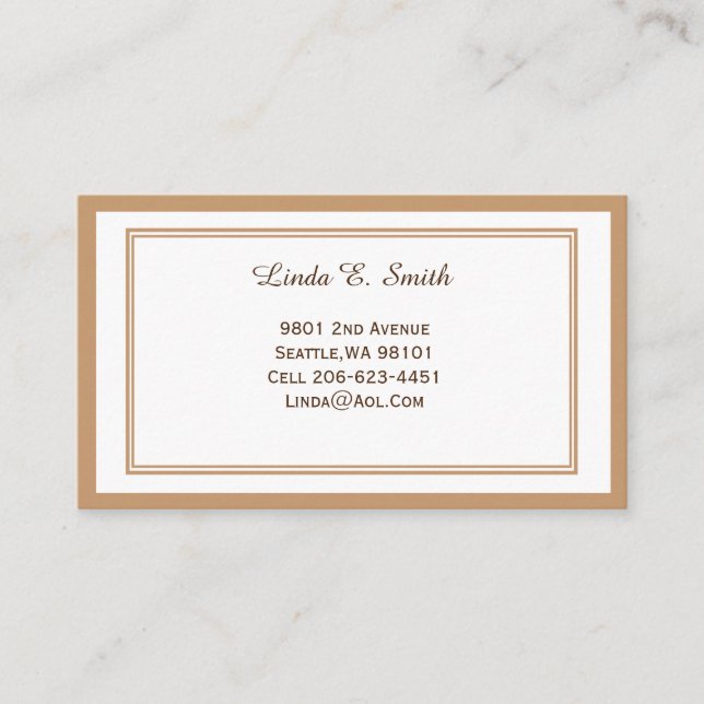 Classic Bordered Calling Card (Front)