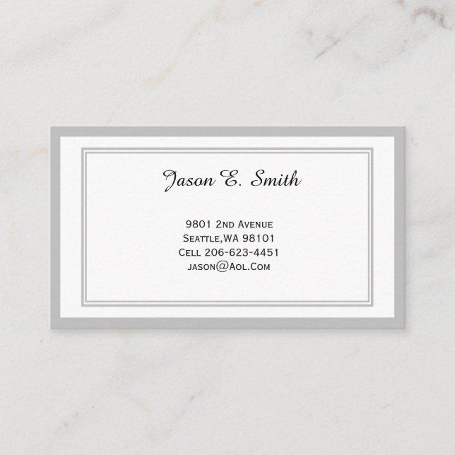 Classic Bordered Calling Card (Front)