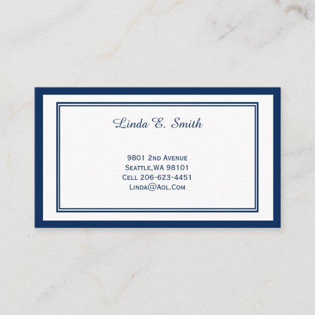 Classic Bordered Calling Card (Front)