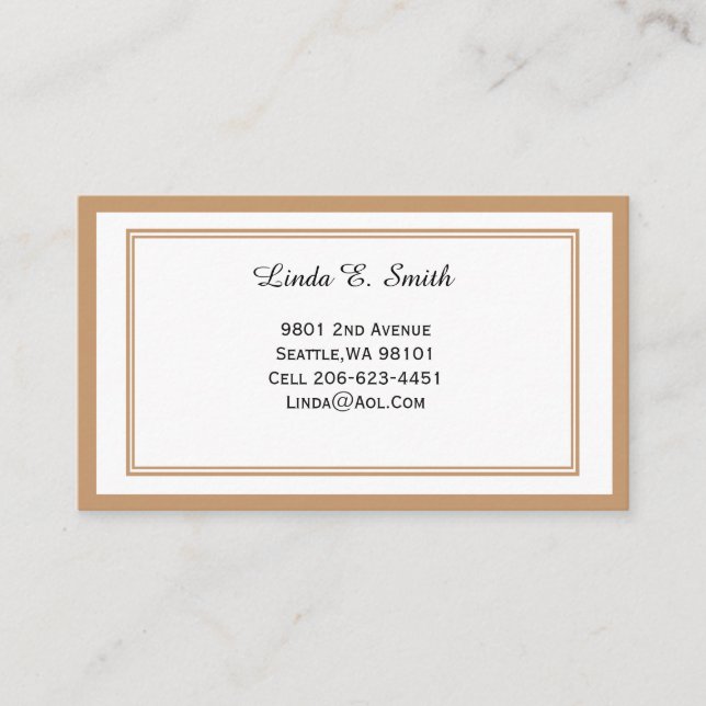 Classic Bordered Calling Card (Front)