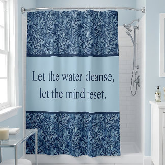 Classic Botanical Inspirational Quote Pattern Shower Curtain