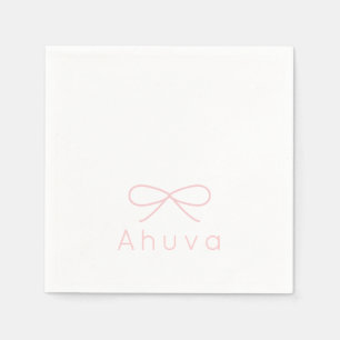 Classic Bow Cocktail Napkin in Baby Pink