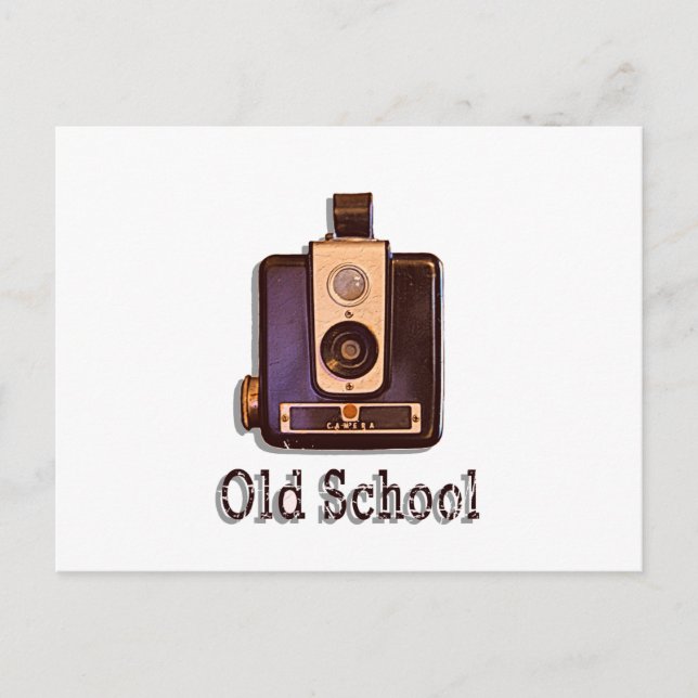 Classic Box Camera 1950s - Old School Postcard (Front)
