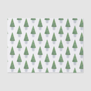 Classic Boxwood Topiary And Blue White Chinese Pot Tissue Paper