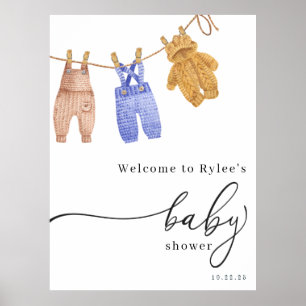 Classic Boy Baby Shower Welcome Sign