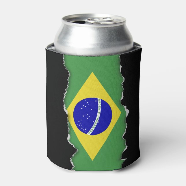 Classic Brazilian Flag Can Cooler (Can Front)