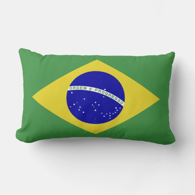 Classic Brazilian Flag Lumbar Cushion (Front)