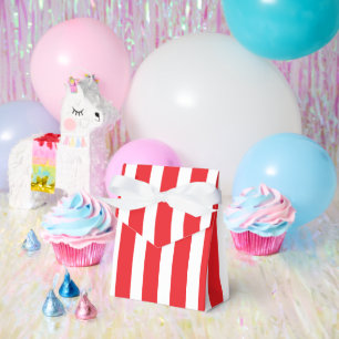 Classic Bright Red and White Striped Large Tent Favour Box