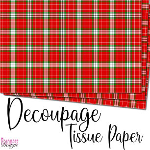 Classic bright red green tartan plaid tissue paper