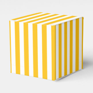 Classic Bright Sunny Yellow Orange & White Stripes Favour Box