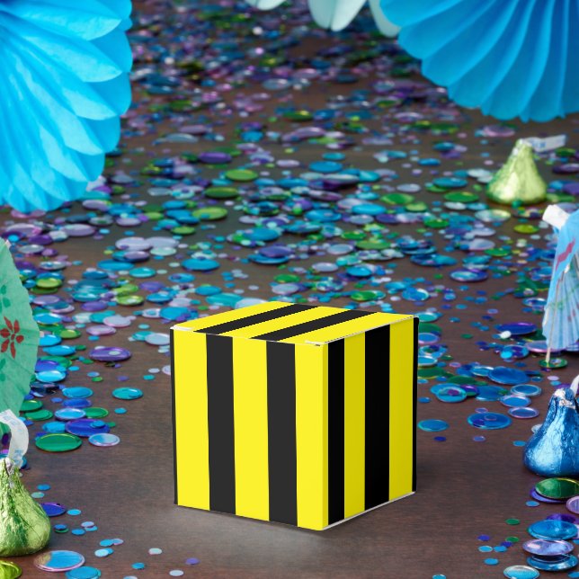 Classic Bright Yellow and Black Striped Classic Favour Box (Party)