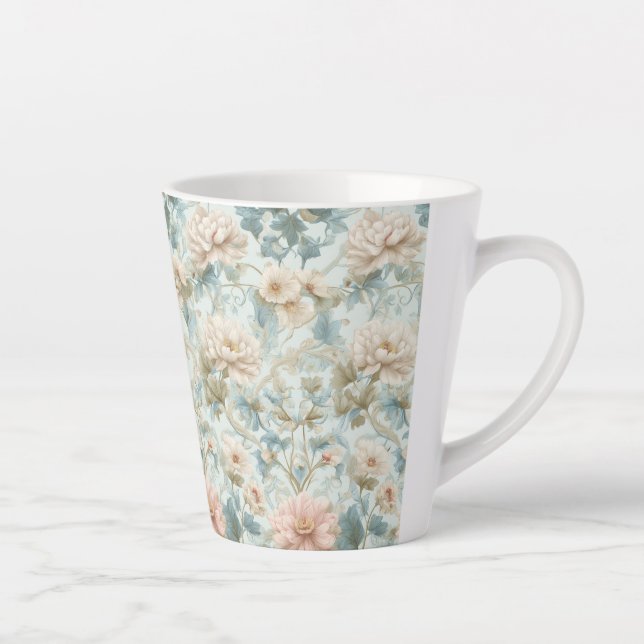 Classic British Botanical Floral Latte Mug (Right)