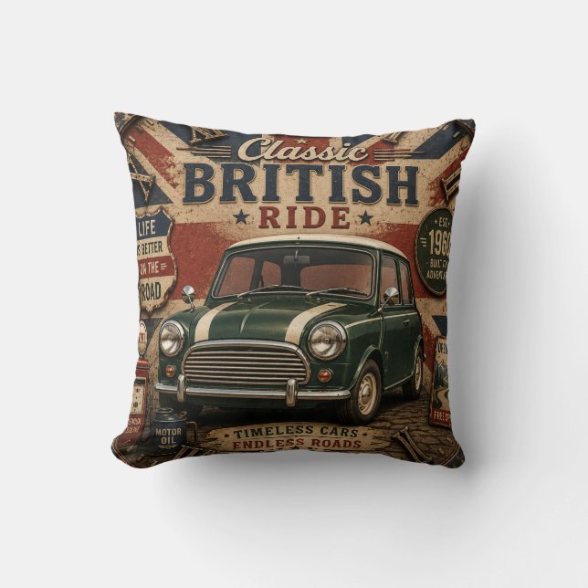 Classic British Car Cushion (Front)