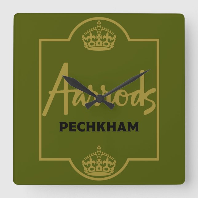 Classic British Novelty Gift Square Wall Clock (Front)