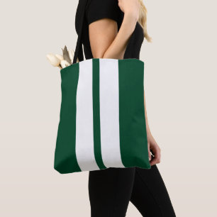 Classic British Racing Green 🏁  Racing Stripes  Tote Bag