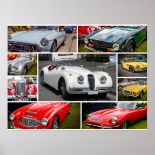 Classic British Sports Cars Poster