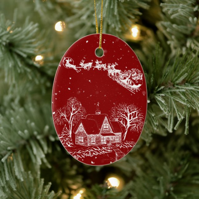 Classic British Toile Christmas Ornament (Tree)