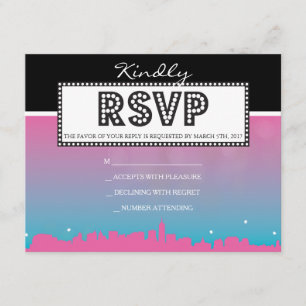 CLASSIC BROADWAY Reply-pink Invitation