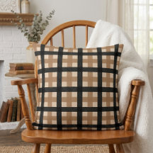 Classic Brown and Black Textured Plaid Throw