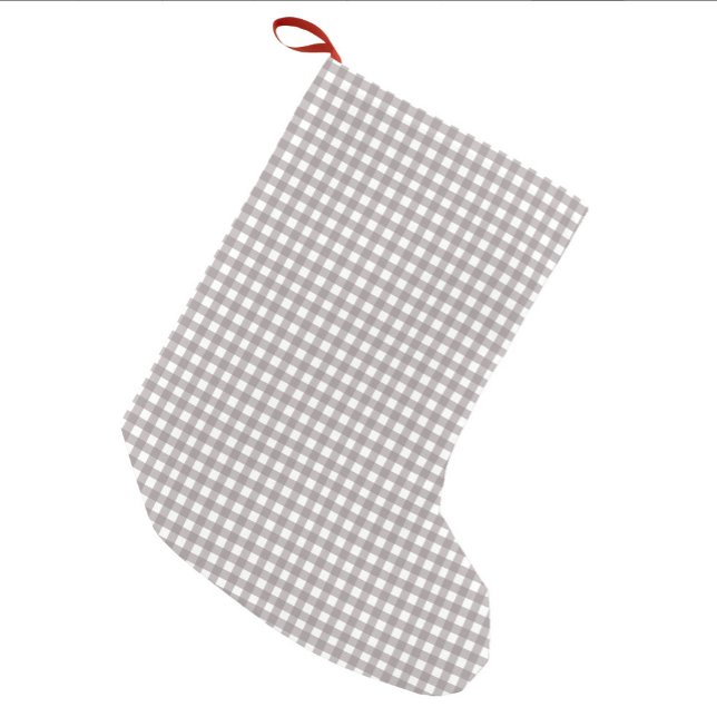 Classic Brown Beige Plaid Christmas Stocking (Creator Uploaded)