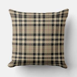 Classic Brown Black  Plaid  Cushion
