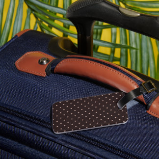 Classic Brown Boho Polka Dot Pattern Graphic Luggage Tag
