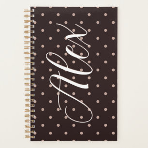 Classic Brown Boho Polka Dot Pattern Graphic Planner