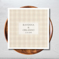 Classic Brown Cappuccino Plaid Rustic Wedding