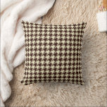 Classic Brown Ivory Pepita Houndstooth Pattern  Cushion<br><div class="desc">Evergreen elegant and classic fabric pattern,  featuring pepita / houndstooth pattern in brown and ivory colour combination. Pepita houndstooth brown pattern throw pillow</div>