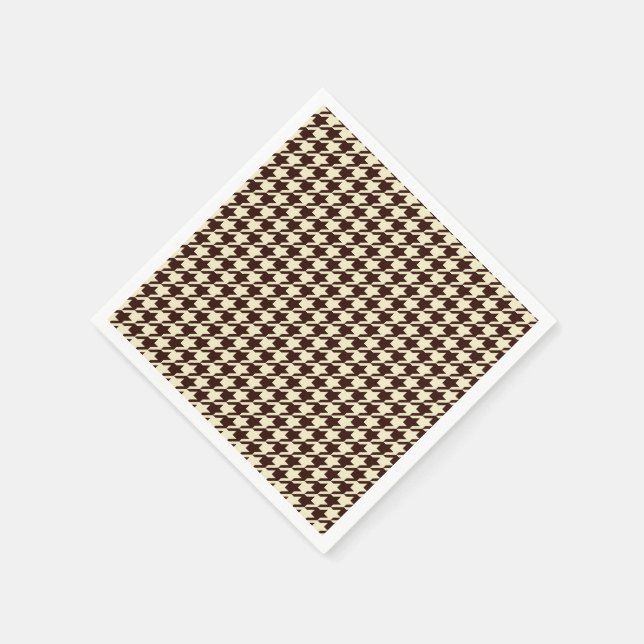Classic Brown Ivory Pepita Houndstooth Pattern   Napkin (Corner)
