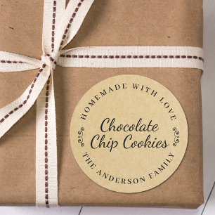 Classic Brown Kraft Personalised Baking Gift Classic Round Sticker