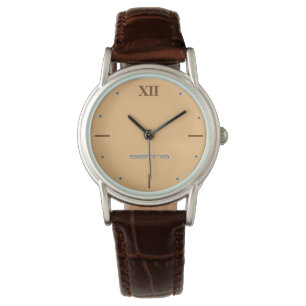 Classic Brown Leather Strap Watch