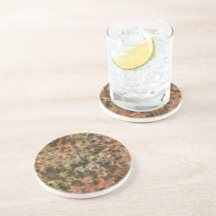Classic Brown Marble Pattern Drink Coaster Gift