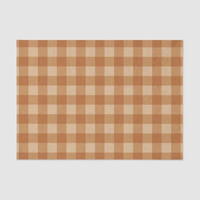 Classic brown plaid chequered cloth tissue paper (Front)