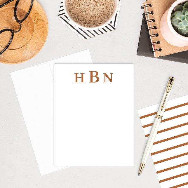 Classic Brown Serif Initials Monogram Card (Creator Uploaded)