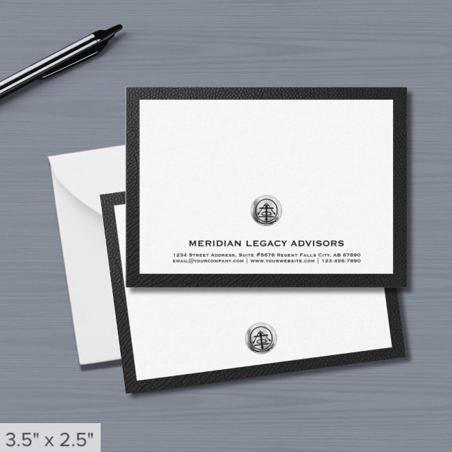 Classic Brushed Silver Logo Note Card (Creator Uploaded)