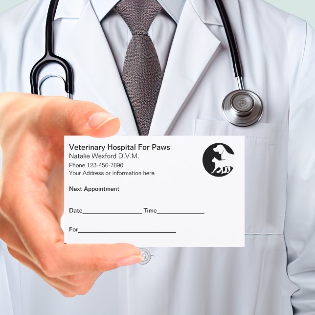 Classic Budget Bulk Veterinarian Appointment Cards (Creator Uploaded)